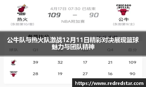 公牛队与热火队激战12月11日精彩对决展现篮球魅力与团队精神